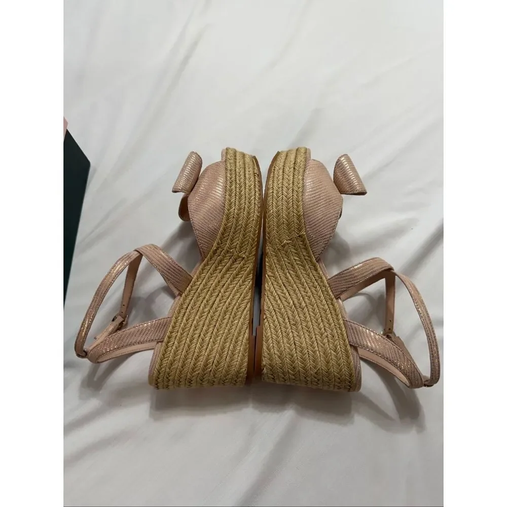 NWB Kate Spade Thelma Blush Espadrille Wedge platform Sandals Size 9M